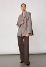 Mida check Blazer | Brown bone