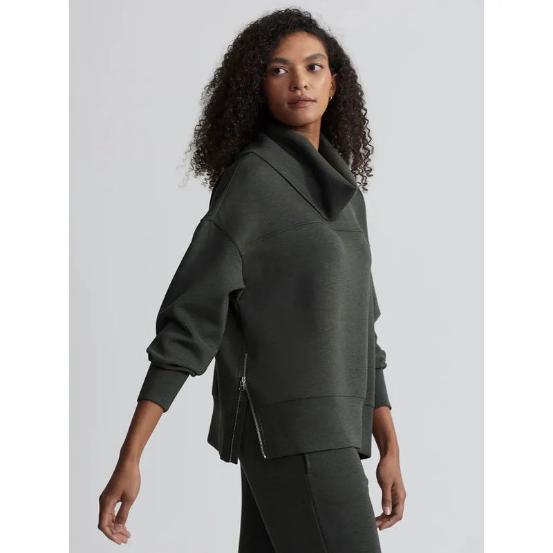 Priya Longline Sweat | Olive Marl