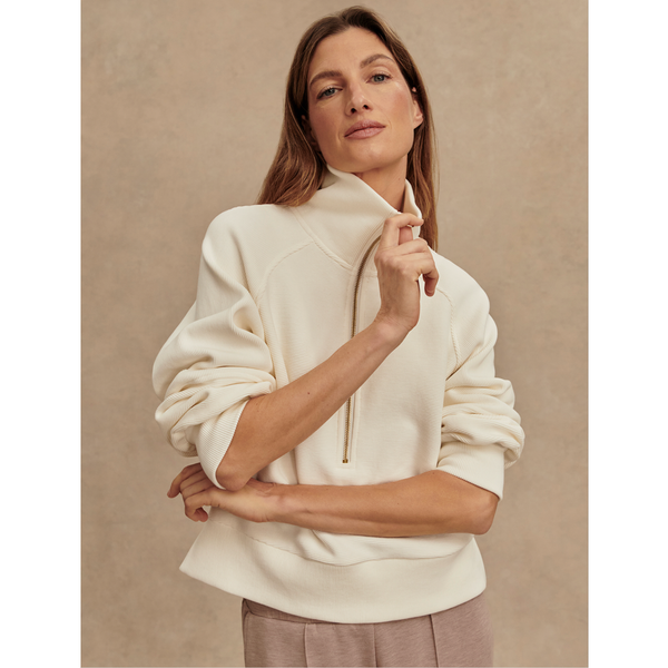 Milano Half Zip | Egret