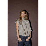 Idun Cape Blouse | Walnut