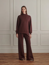 Novi Longline Mock Neck Sweater | Deep Mahogany