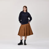 Flare cotton Skirt | Tobacco