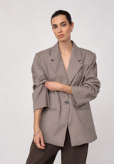 Mida check Blazer | Brown bone