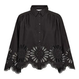 Melise Embroidered Shirt| Black