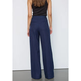 Gabie Pin Wide Pant | Navy