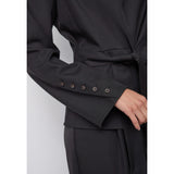 Luna Pleat Tie Blouse | Black