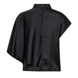 Idun Cape Blouse | Black