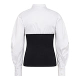 Mercia Poplin Mix Knit | White