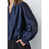 Melin Balloon Emb Shirt | Navy