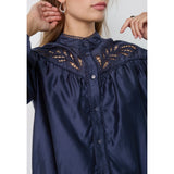 Melin Balloon Lace Shirt | Navy