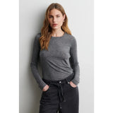 Matima O-Neck Tee | Dark Grey Melange