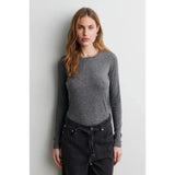 Matima O-Neck Tee | Dark Grey Melange