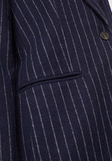 Naida Blazer | Navy Pinstripe