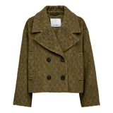 Haris Cropped coat | Moss Olive