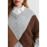 Forca Knit V-Neck | Light Grey Melange