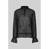 Luma Sequin Blouse | Black