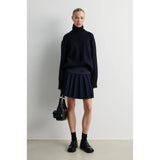 Alpha Knit Slit T-Neck | Night Sky