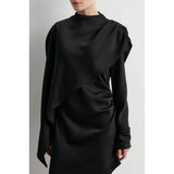 Opala Asymmetric Dress | Black