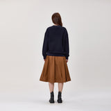 Flare cotton Skirt | Tobacco