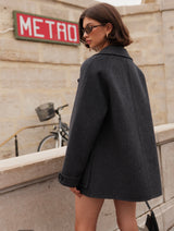 Wool peacoat | Antracite
