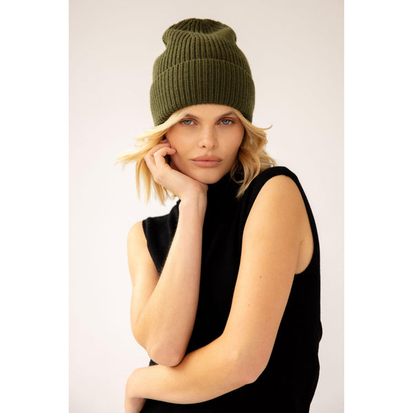 Merino Wool Hat | dark olive