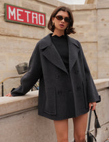 Wool peacoat | Antracite