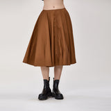 Flare cotton Skirt | Tobacco