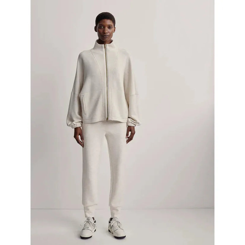 Ashbury Zip Through Sweat | Ivory Marl
