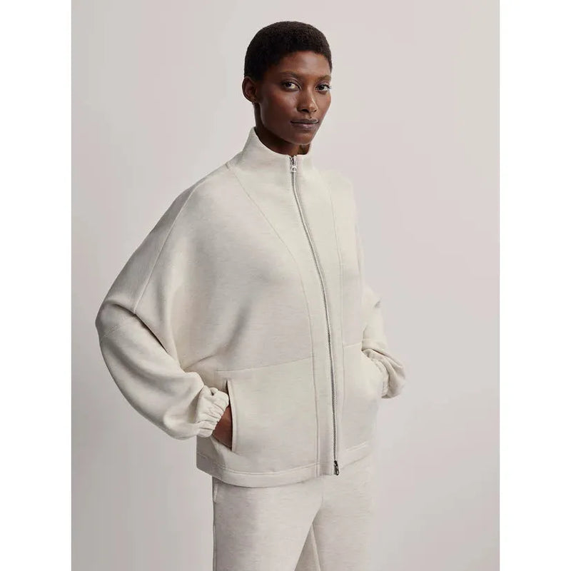 Ashbury Zip Through Sweat | Ivory Marl