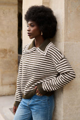 Stripe Collar Knit