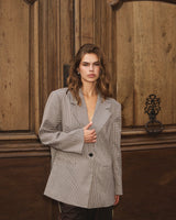 Mida check Blazer | Brown bone