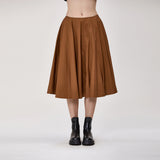 Flare cotton Skirt | Tobacco