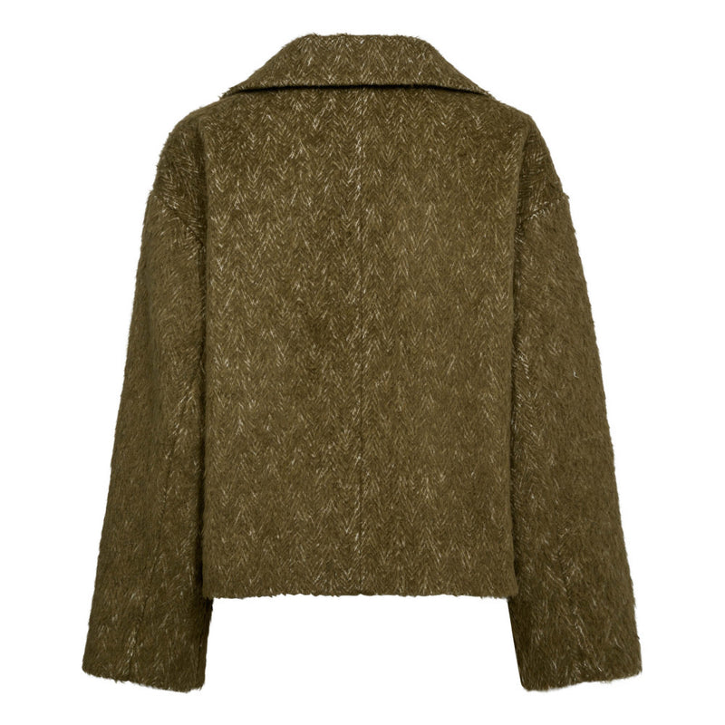 Haris Cropped coat | Moss Olive