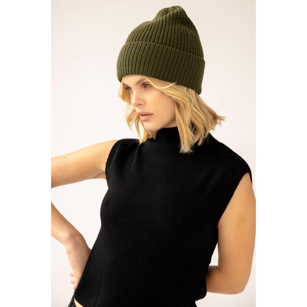 Merino Wool Hat | dark olive