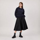 Flare cotton Skirt | Black