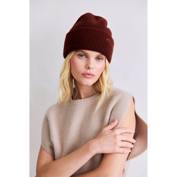 Merino Wool Hat | dark walnut