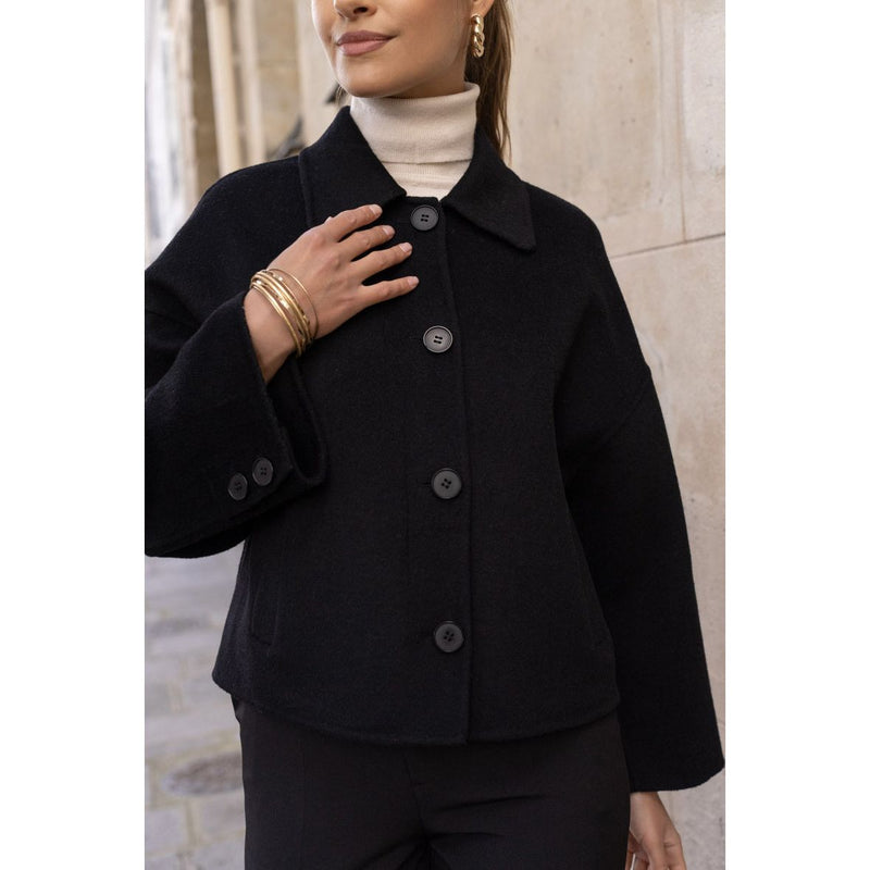 Wool Mix Coat | Black