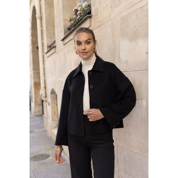 Wool Mix Coat | Black