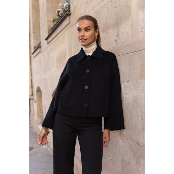 Wool Mix Coat | Black