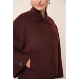 Wool Mix Coat | Burgandy
