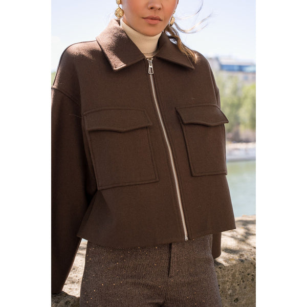 Box jacket | Dark brown