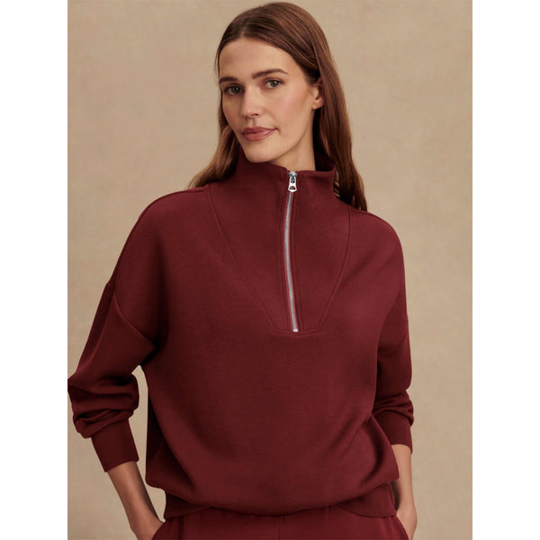 Hawley Half Zip Sweat | Maroon
