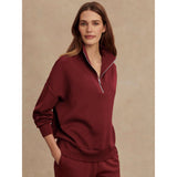Hawley Half Zip Sweat | Maroon
