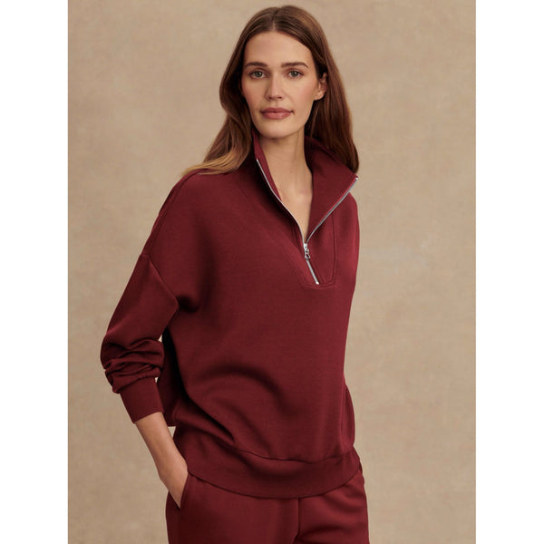 Hawley Half Zip Sweat | Maroon