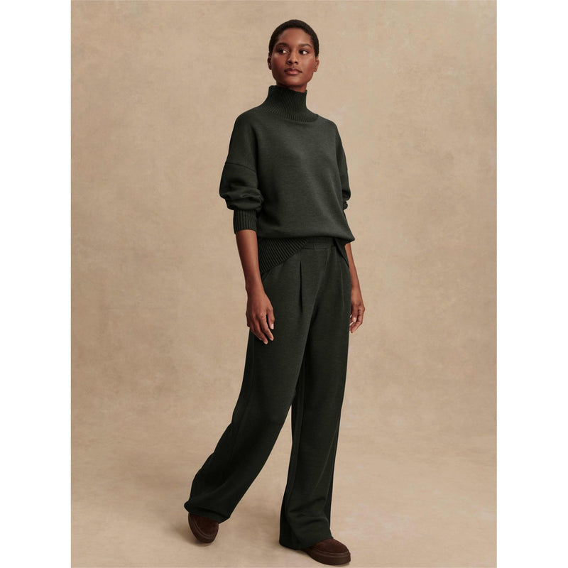 Wide Leg Pant | Olive marl