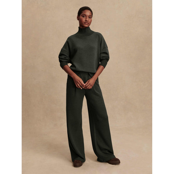 Wide Leg Pant | Olive marl