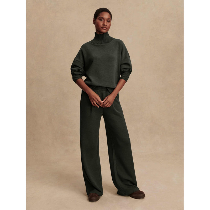 Wide Leg Pant | Olive marl