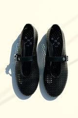 Carroll Leather Flat | Black