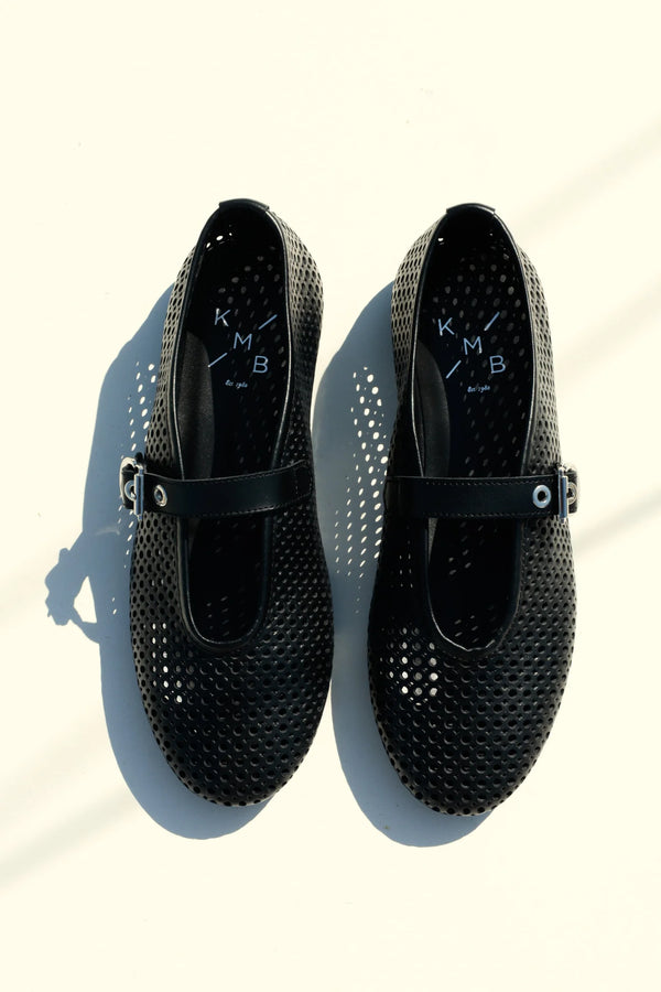 Carroll Leather Flat | Black
