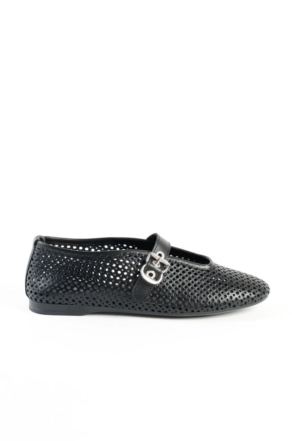Carroll Leather Flat | Black